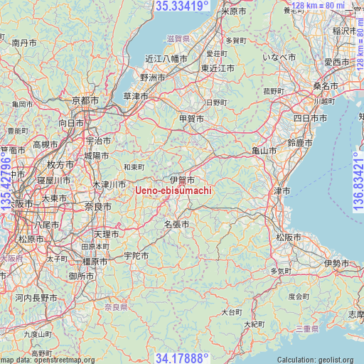 Ueno-ebisumachi on map