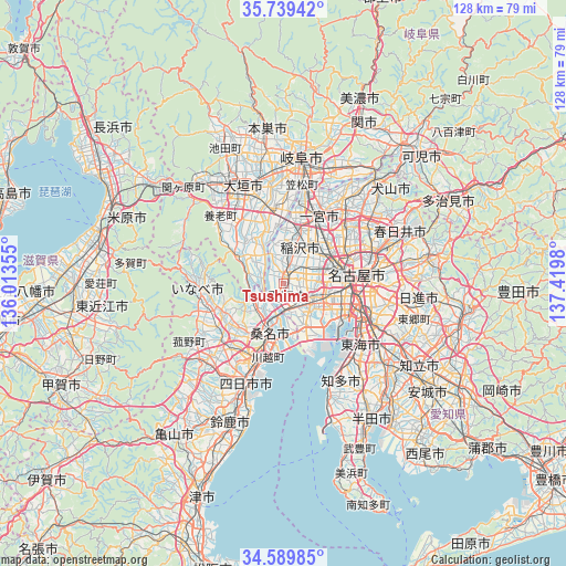 Tsushima on map