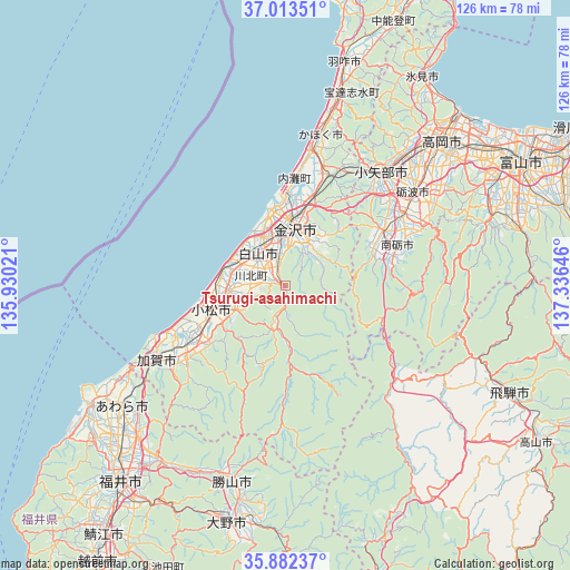 Tsurugi-asahimachi on map