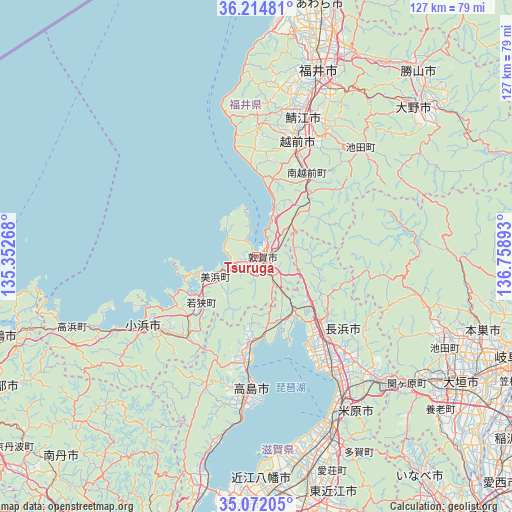 Tsuruga on map