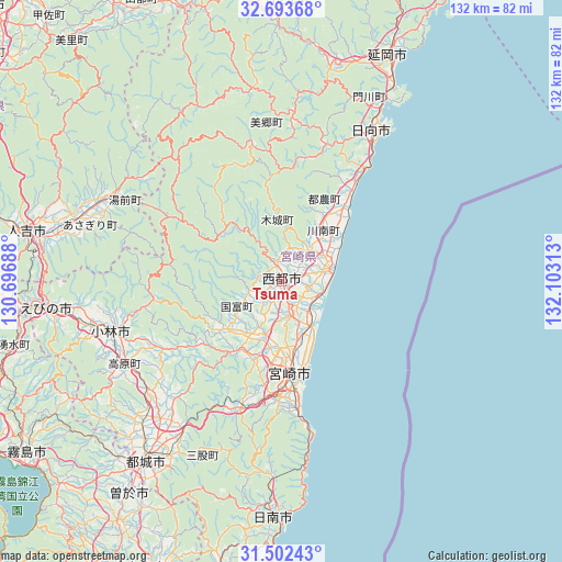 Tsuma on map