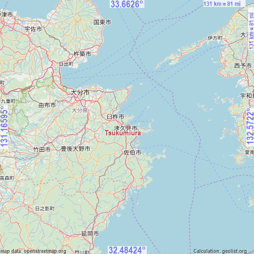 Tsukumiura on map