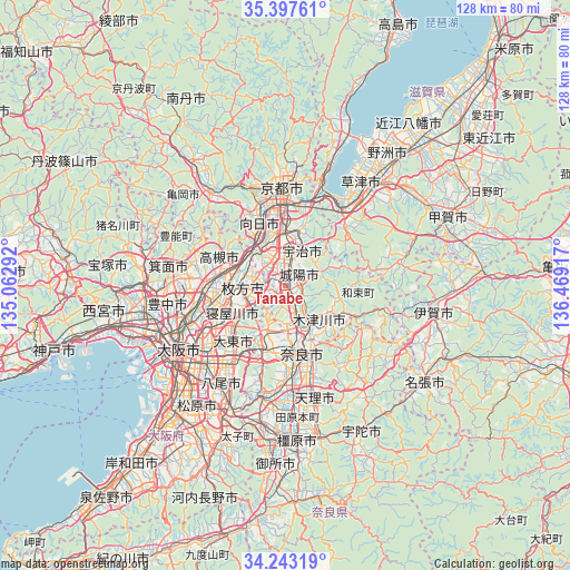 Tanabe on map