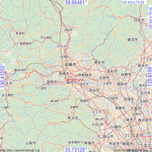 Tamamura on map