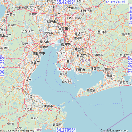Taketoyo on map