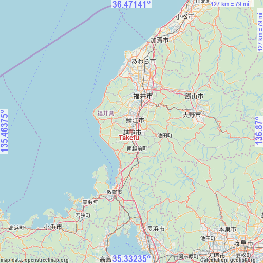 Takefu on map