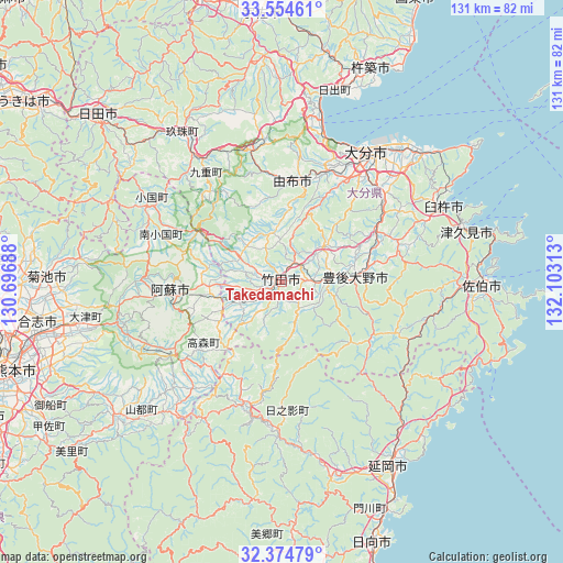 Takedamachi on map