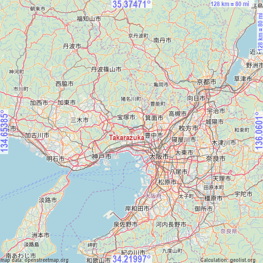 Takarazuka on map