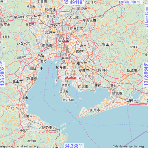Takahama on map
