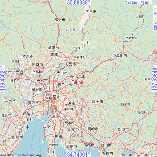 Tajimi on map