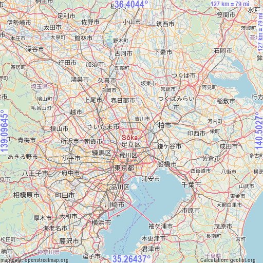 Sōka on map