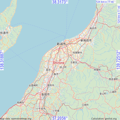 Shirone on map
