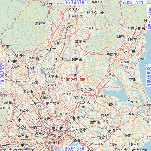 Shimo-tsuma on map