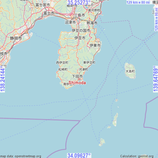 Shimoda on map
