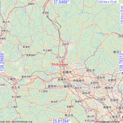 Shibukawa on map