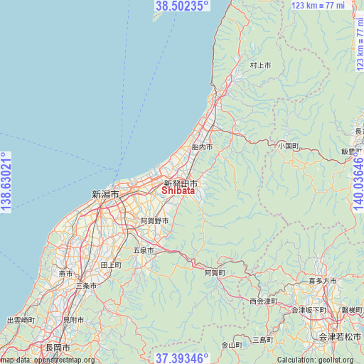 Shibata on map