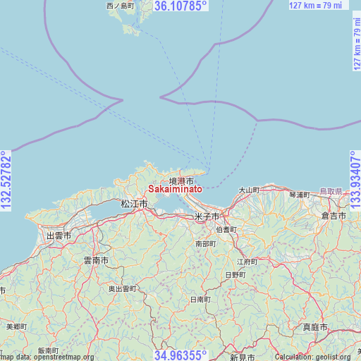 Sakaiminato on map