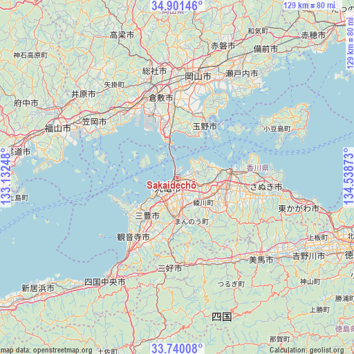 Sakaidechō on map