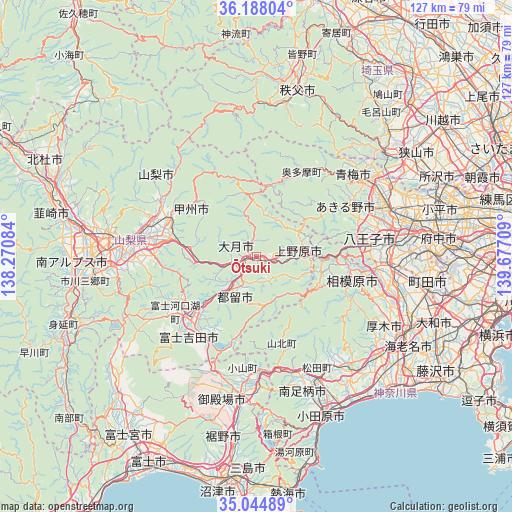 Ōtsuki on map