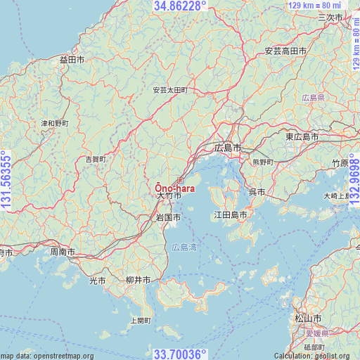 Ōno-hara on map