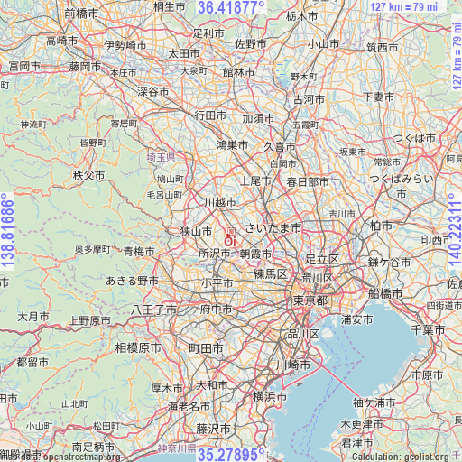 Ōi on map