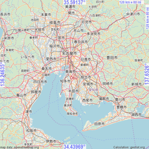 Ōbu on map