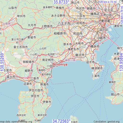 Ninomiya on map