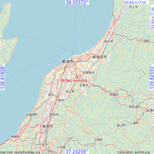 Niitsu-honchō on map