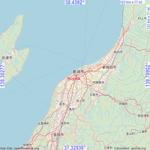 Niigata on map