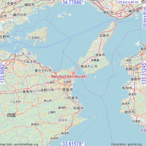 Narutochō-mitsuishi on map