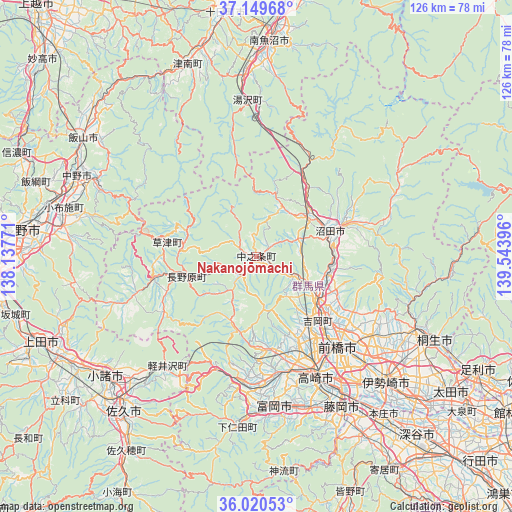 Nakanojōmachi on map
