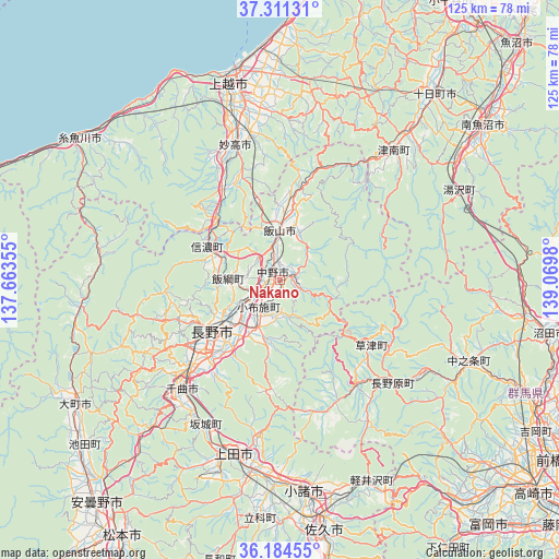 Nakano on map
