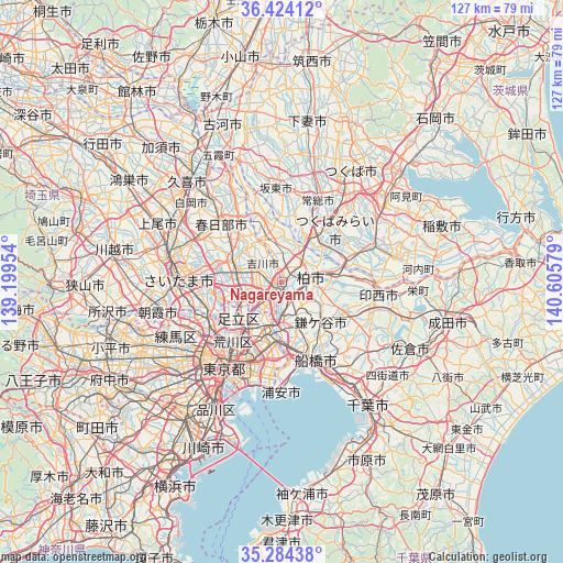 Nagareyama on map