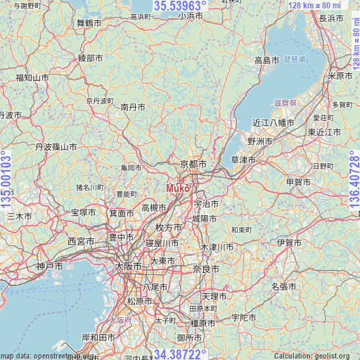 Mukō on map