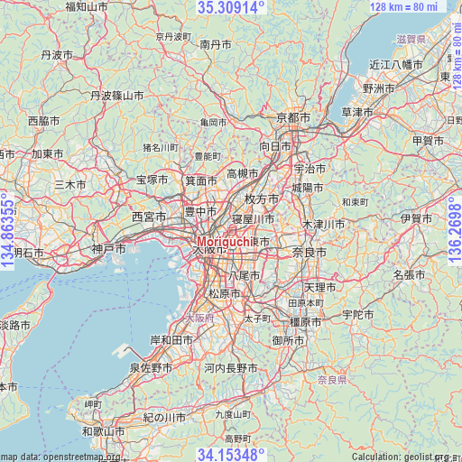 Moriguchi on map