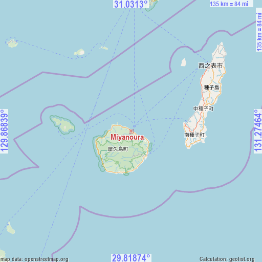 Miyanoura on map