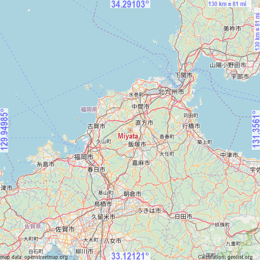 Miyata on map