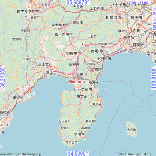 Mishima on map