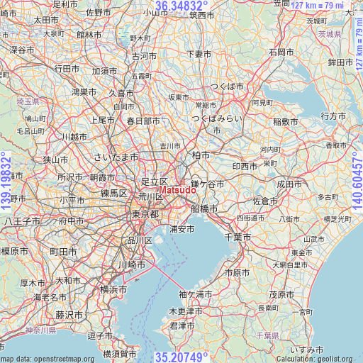 Matsudo on map