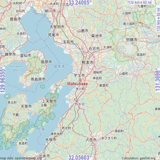 Matsubase on map