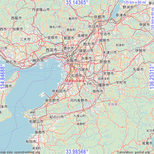 Matsubara on map