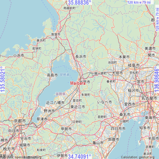 Maibara on map