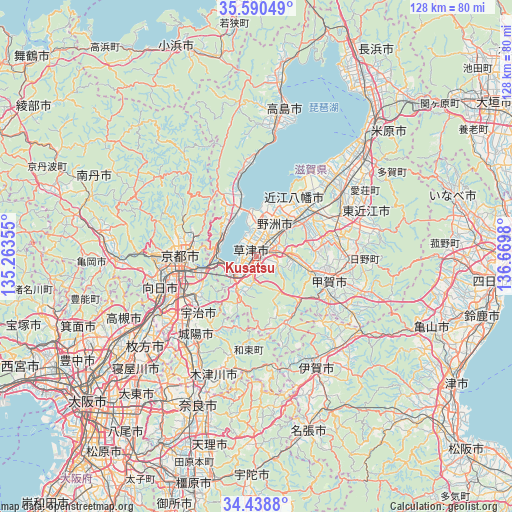 Kusatsu on map