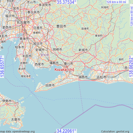 Kozakai-chō on map