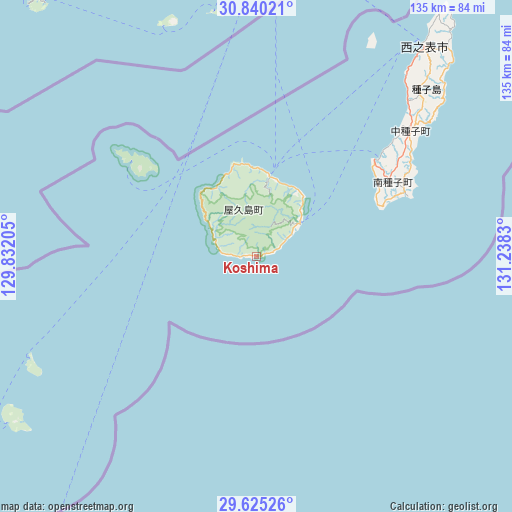 Koshima on map