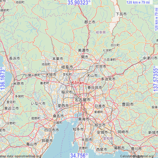 Kōnan on map