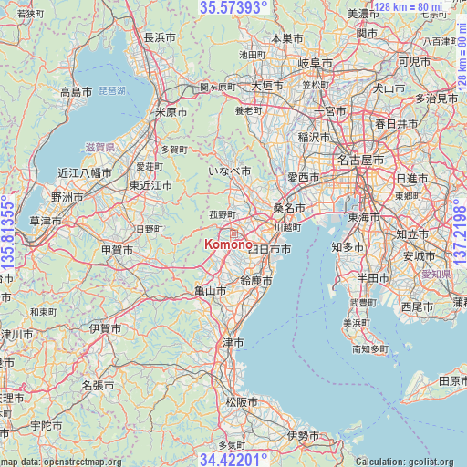 Komono on map