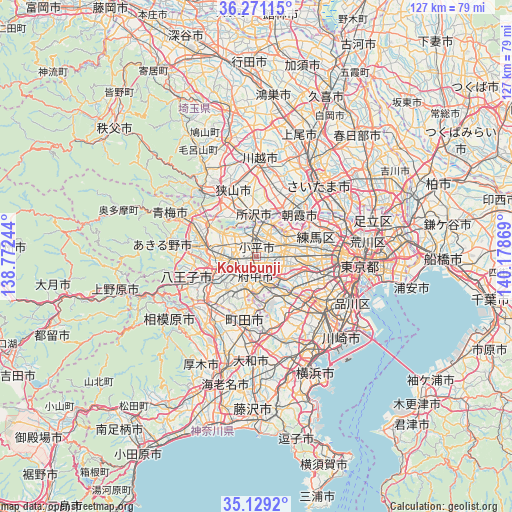 Kokubunji on map