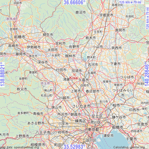 Kisai on map