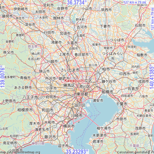 Kawaguchi on map
